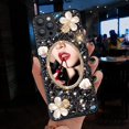 thumbnail image 1 of Designer for iPhone 12 Pro Max Mirror Case with Bling Gemstone,3D Glitter Sparkle Diamond Phone Case，Luxury Shiny Crystal Rhinestone Protective Cover for Women/Gril(Black Gems), 1 of 9