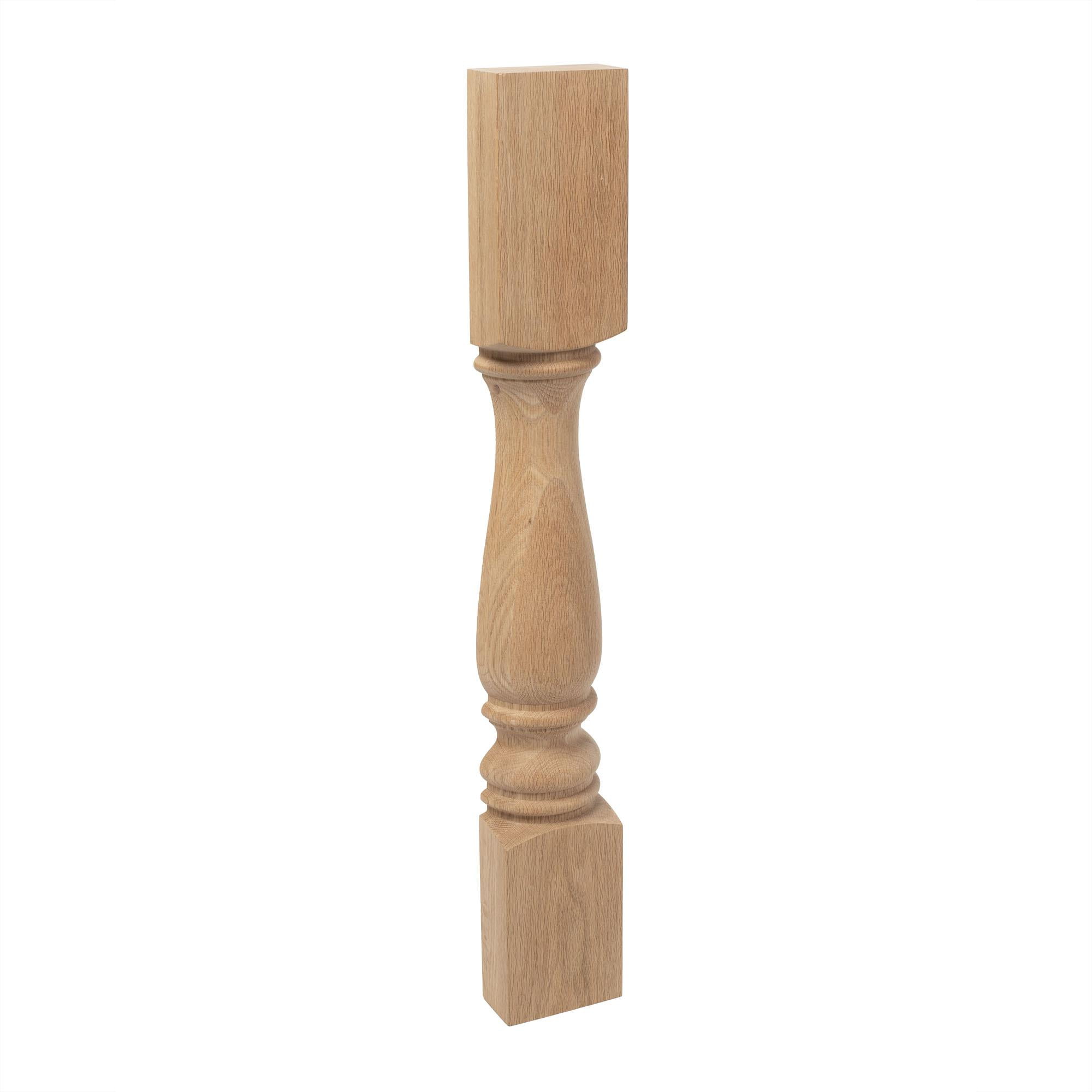 Unfinished Red Oak Elegant Half Round 35'' Kitchen Island Leg