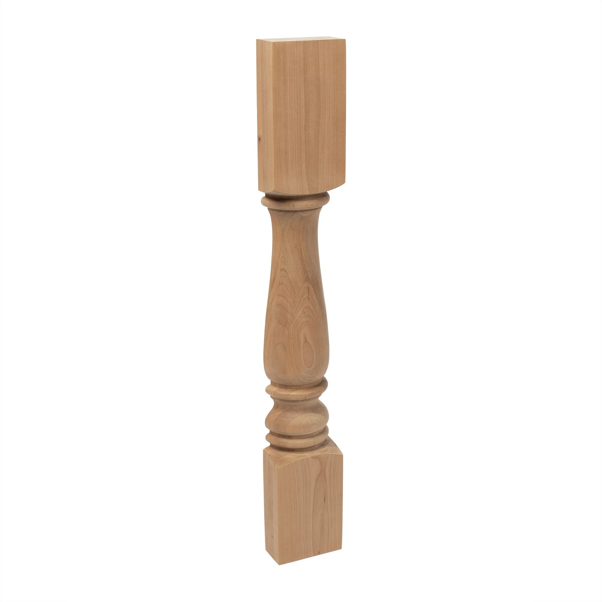 Unfinished Cherry Traditional Kitchen Island Leg 35.25"