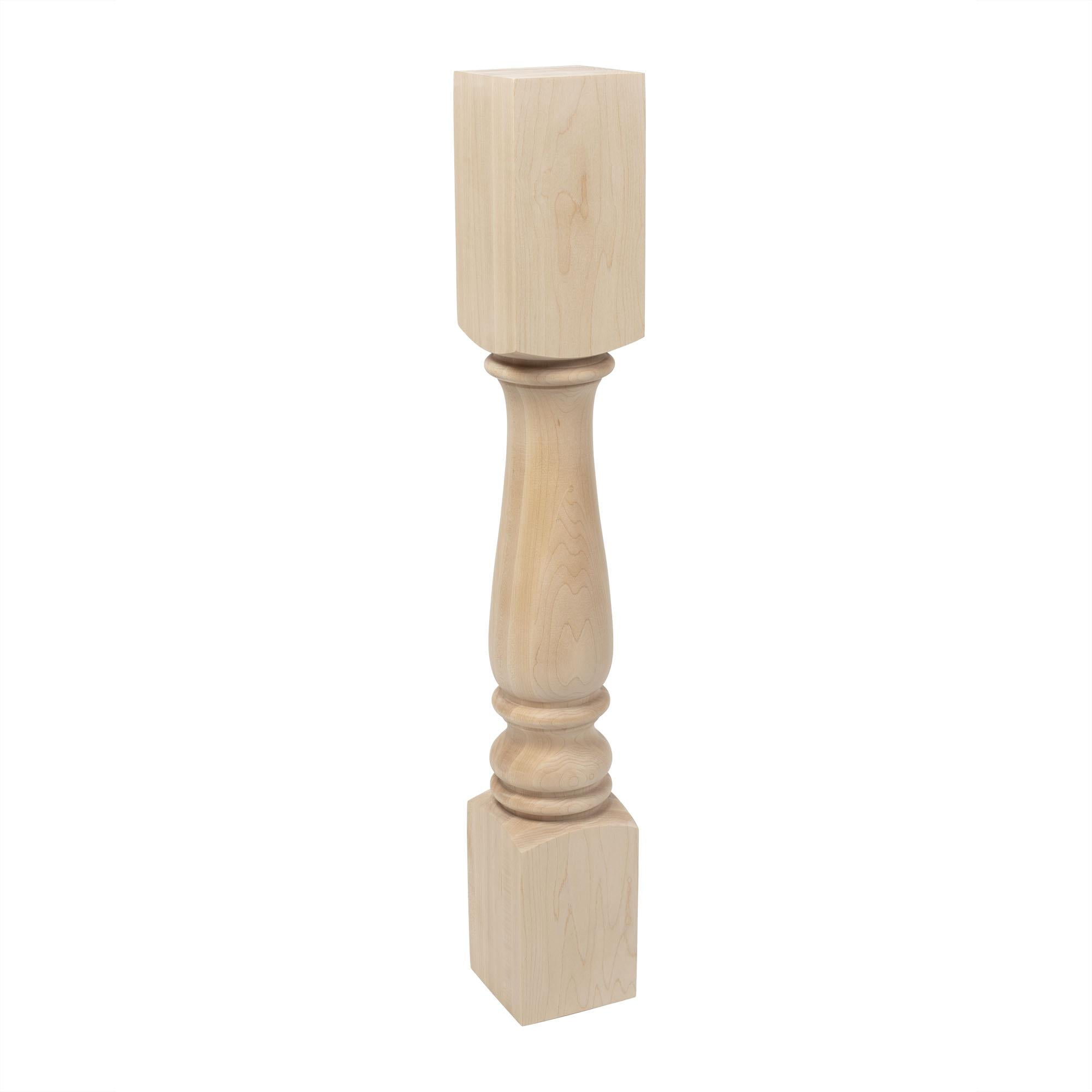 Unfinished Solid Maple Full Round Kitchen Island Leg