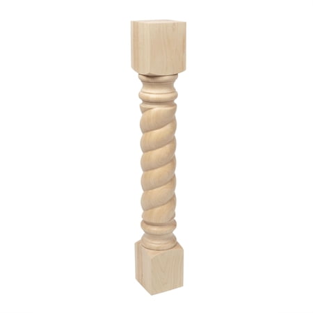 Outwater Rope Unfinished Hard Maple Kitchen Island Leg, 35-1/4 x 5 in