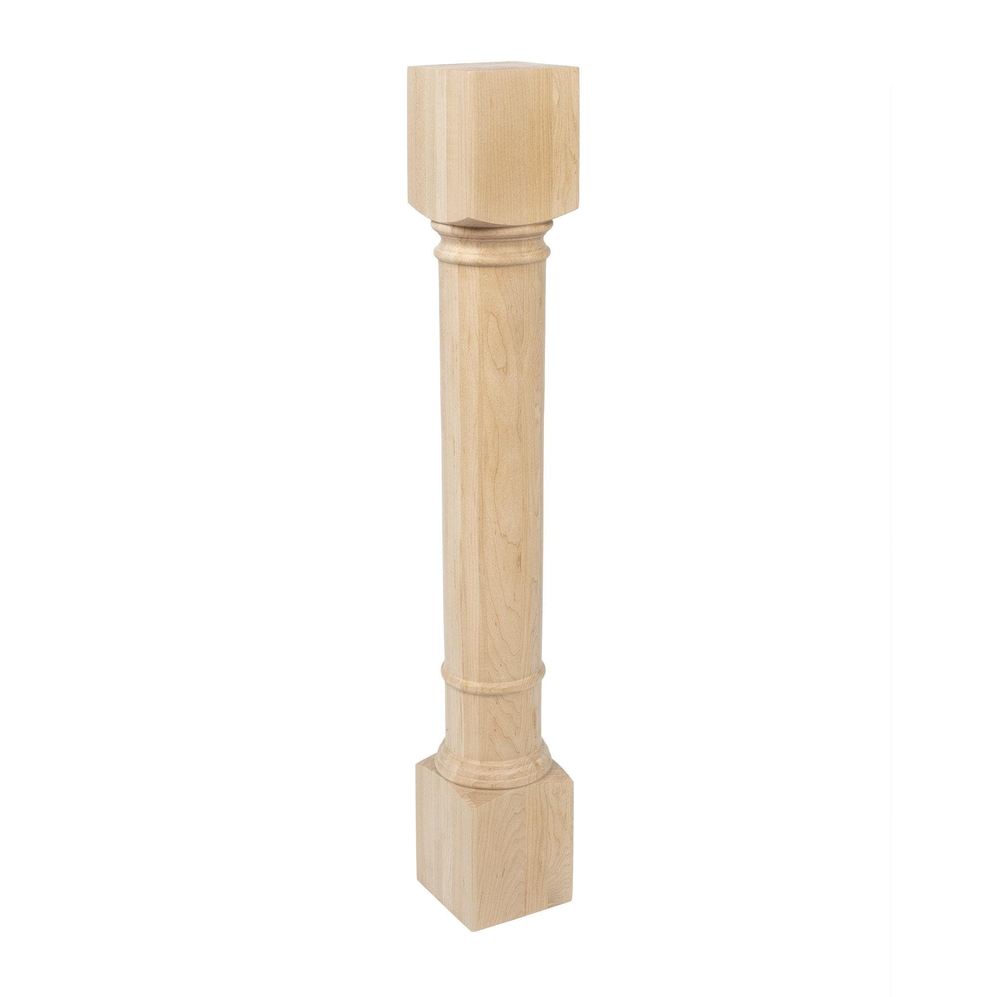 35.25" Unfinished Hard Maple Traditional Kitchen Island Leg