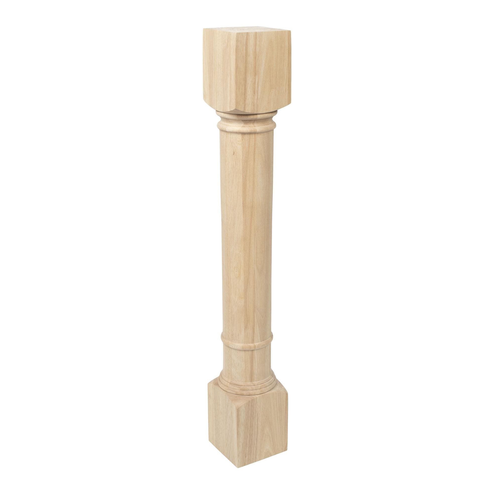 35.25" Unfinished Hardwood Traditional Kitchen Island Leg