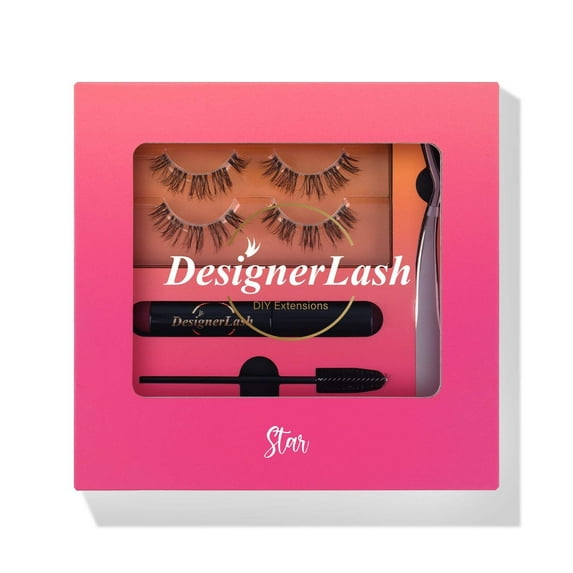 DesignerLash Kit-Star Mini Black Eyelash Extension - Double the Glamour, Double the Style - 2 Pairs