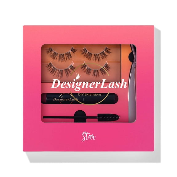 DesignerLash Kit-Star Mini Black Eyelash Extension - Double the Glamour, Double the Style - 2 Pairs