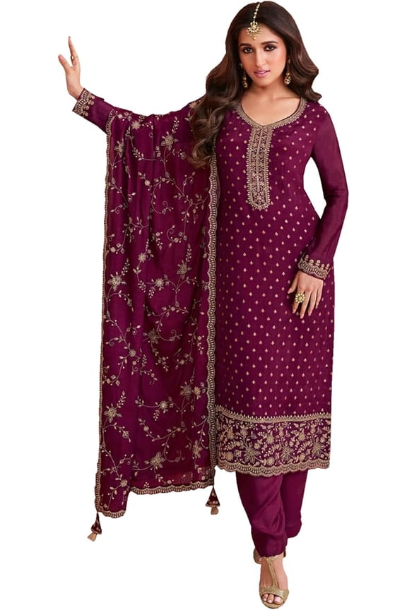 Pakistani Festival Wear Salwar Kameez Pant Dress Indian Ethnic Stitched Plazzo Pant Suit