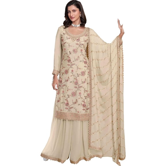 Designerharsha Pakistani Sewn Women's Wear Sharara Suit Indian Designer Reception Wear Salwar Kameez Dress With Dupatta (M-40)