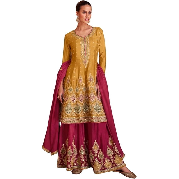 Designerharsha Pakistani Wedding Wear Sharara Plazzo Suit Ready to Wear Indian Designer Women's Salwar Kameez Dress