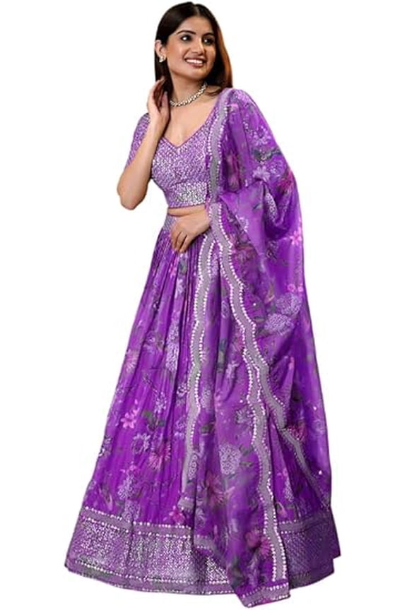 Pakistani Women’s Lavender Purple Lehenga Set Embroidered Traditional Reception Choli Stylish Indian Wedding Guest Outfit