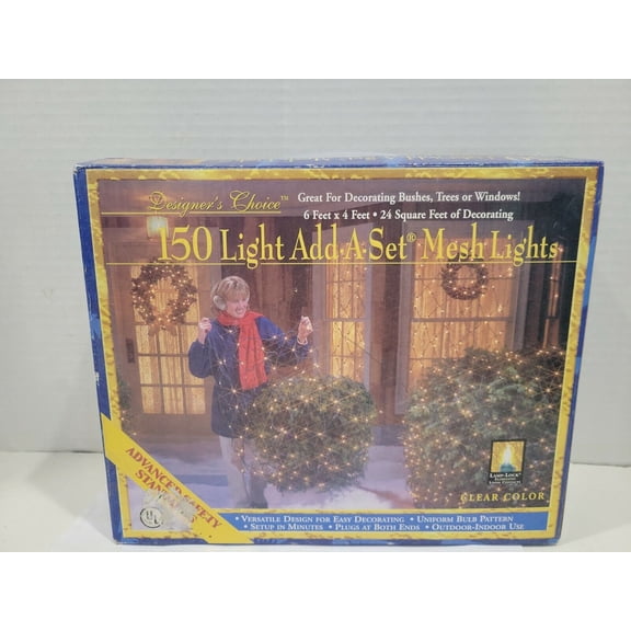 Designers Choice MESH NET ADD-A-SET STYLE 4x6 150 Clear Miniature Light Set