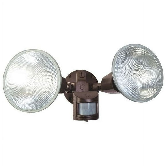 Designers Edge Motion-Sensing Hardwired Halogen Bronze Security Floodlight