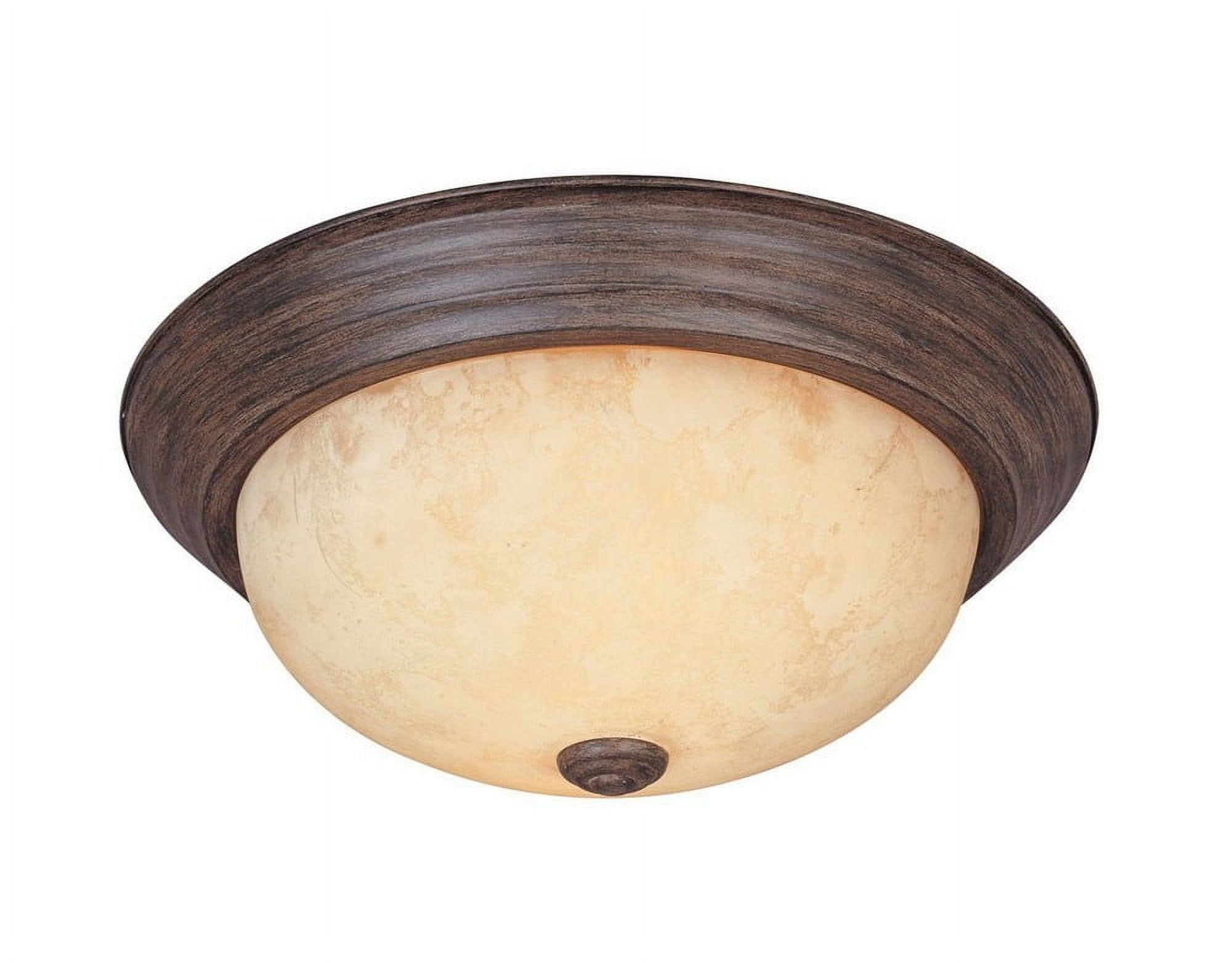 Warm Mahogany Glass Flushmount Ceiling Light