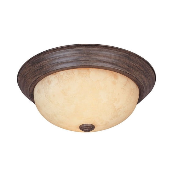 Designers Fountain 11 inch 2-Light Warm Mahogany Flush Mount Ceiling Light, 1257S-WM-AM
