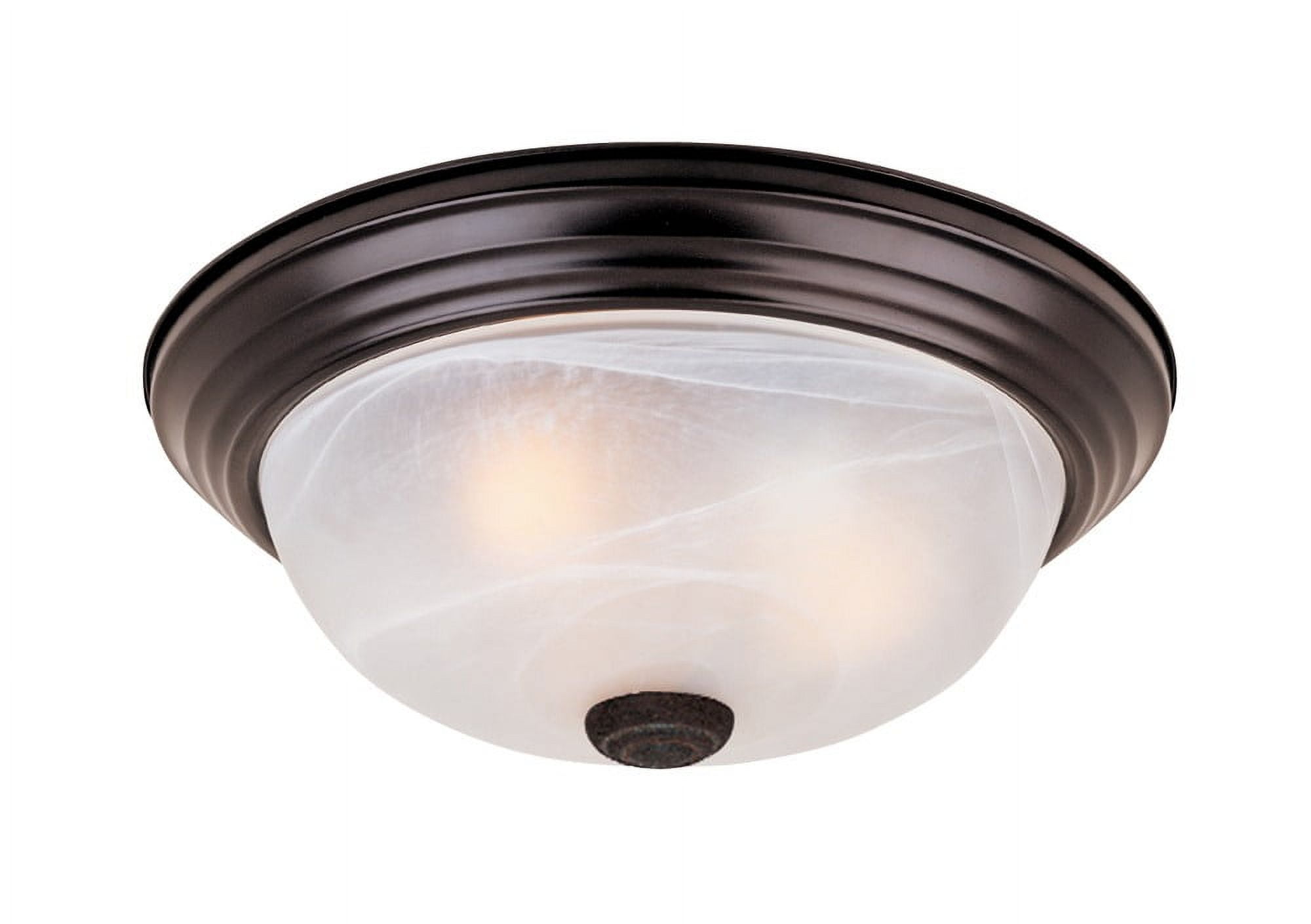 Classic Alabaster Glass & Bronze 13'' Flush Mount Ceiling Light