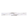 thumbnail image 1 of Meridian 33.75 in. 4-Light Satin Platinum Retro Vanity Light with White Opal Glass Shades, 1 of 3