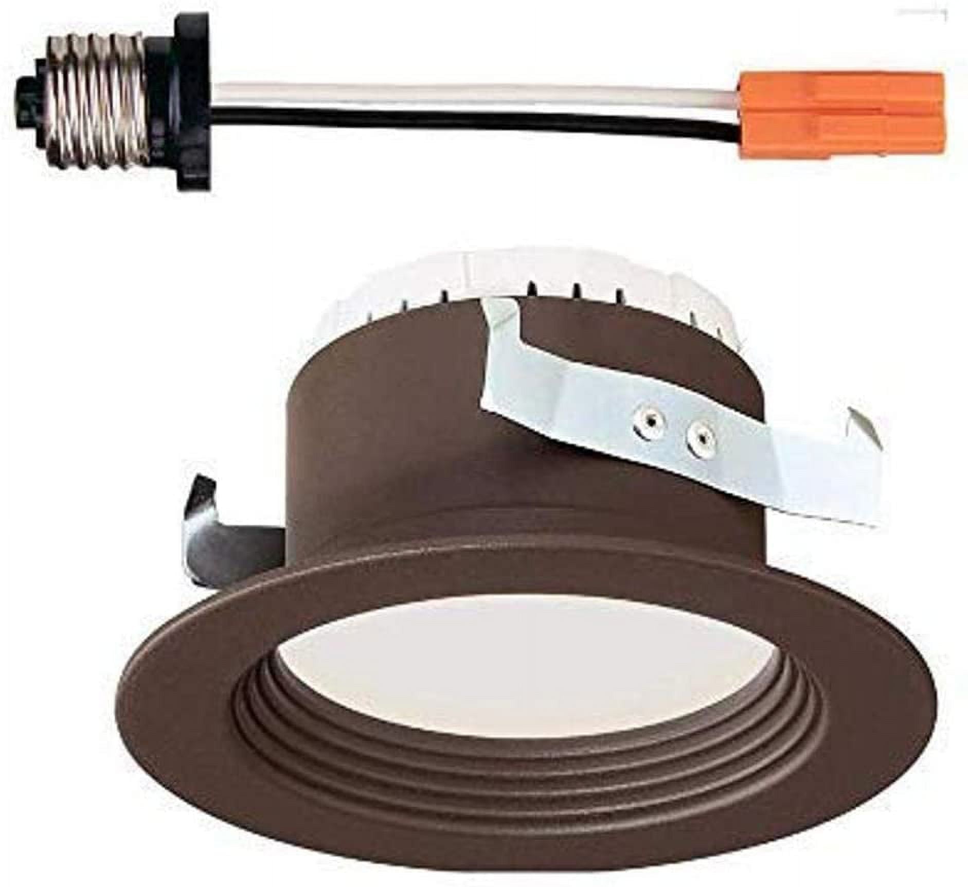 4-Inch Bronze LED Recessed Ceiling Light with Baffle Trim