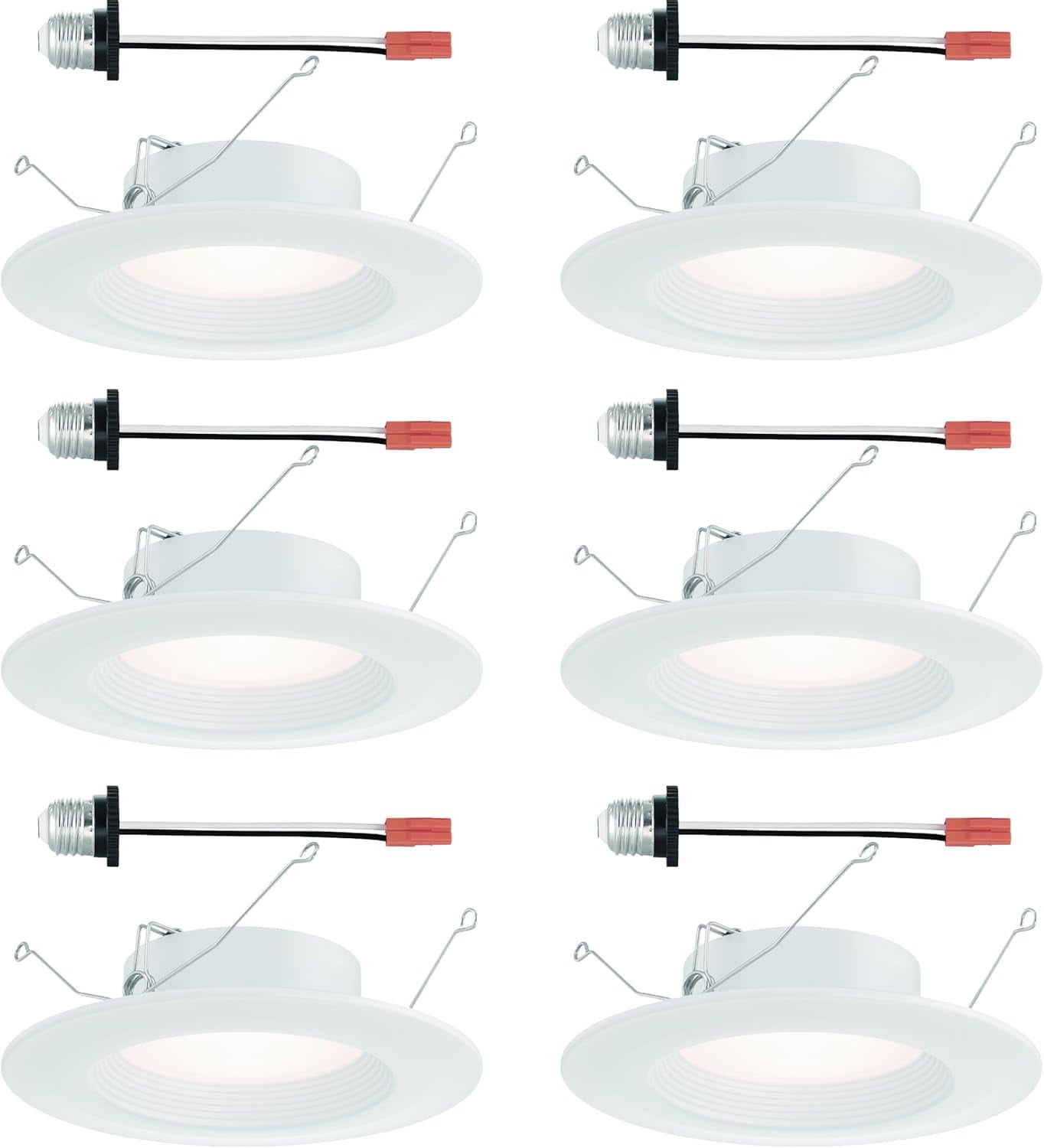 4-Inch White Aluminum LED Recessed Baffle Trim Pack