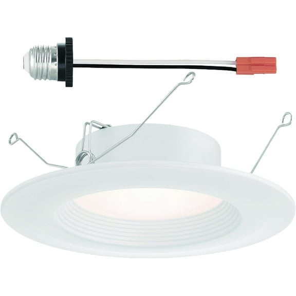 Designers Fountain 5 in. /6 in. Selectable CCT Integrated LED White Recessed Light, Dimmable Baffle Retrofit Trim