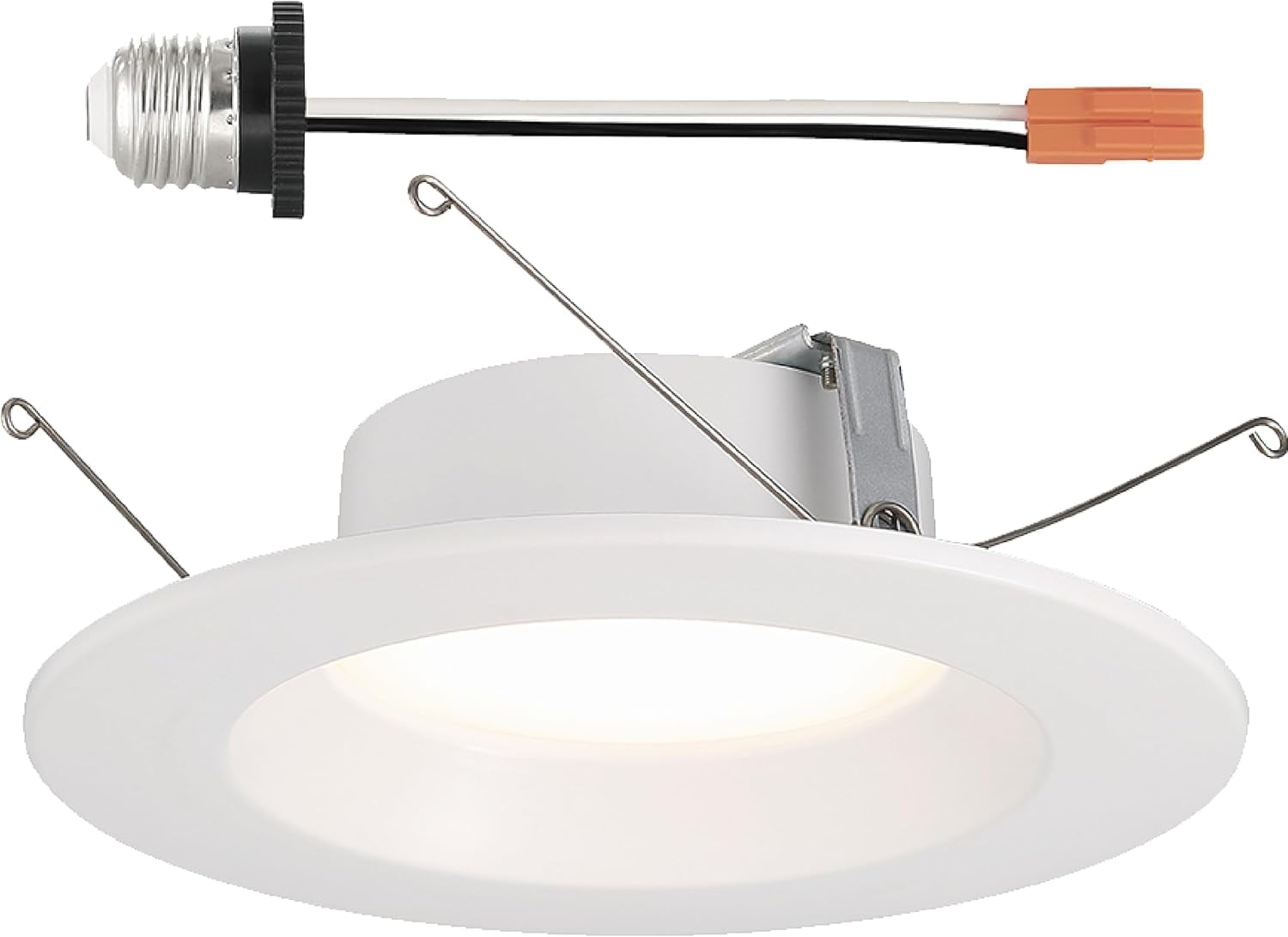 White 6-Inch LED Recessed Ceiling Light with Polycarbonate Lens