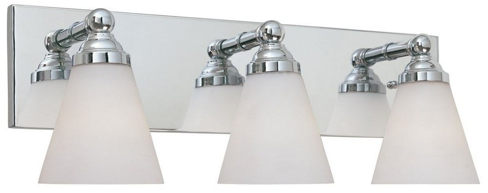 Hudson Chrome 21.75" Modern Wall Bath Bar with White Opal Glass