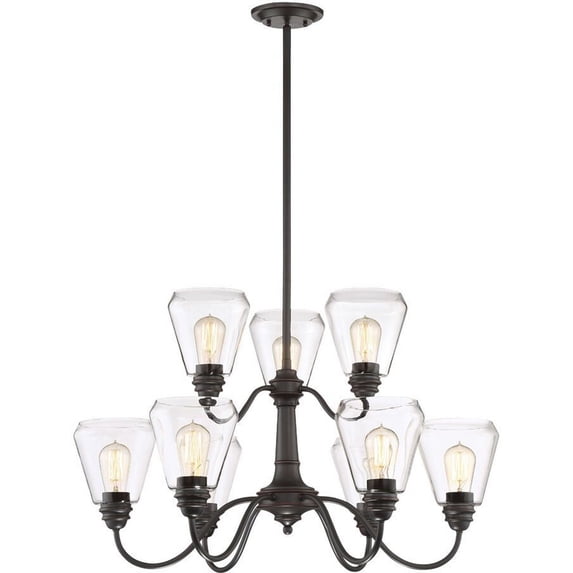 90289-SB Designers Fountain Foundry - Nine Light 2-Tier Chandelier