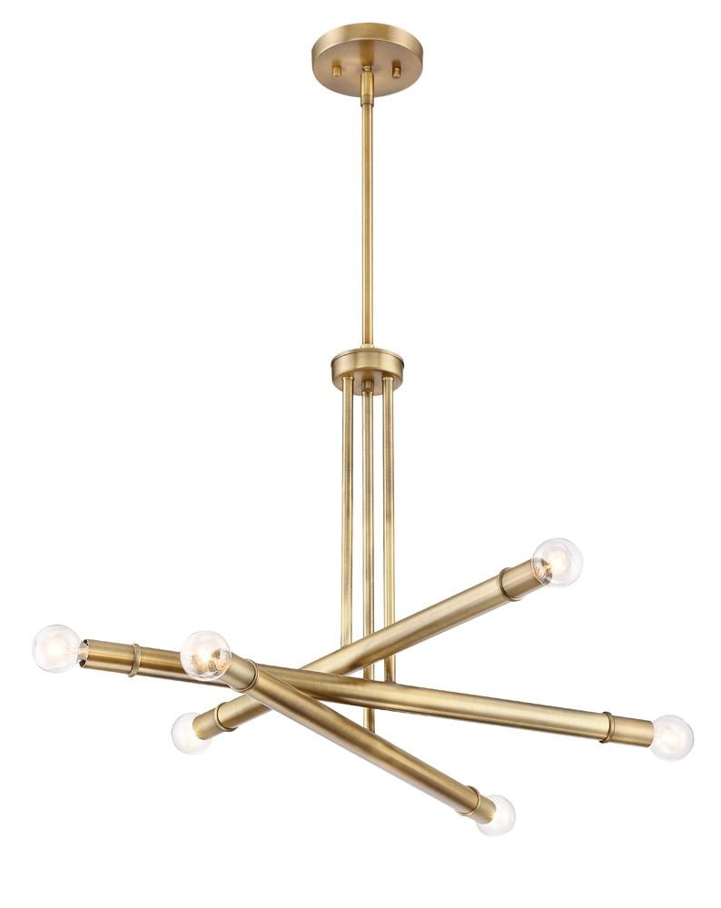 Emmett Midcentury Modern Sputnik Chandelier in Old Satin Bronze