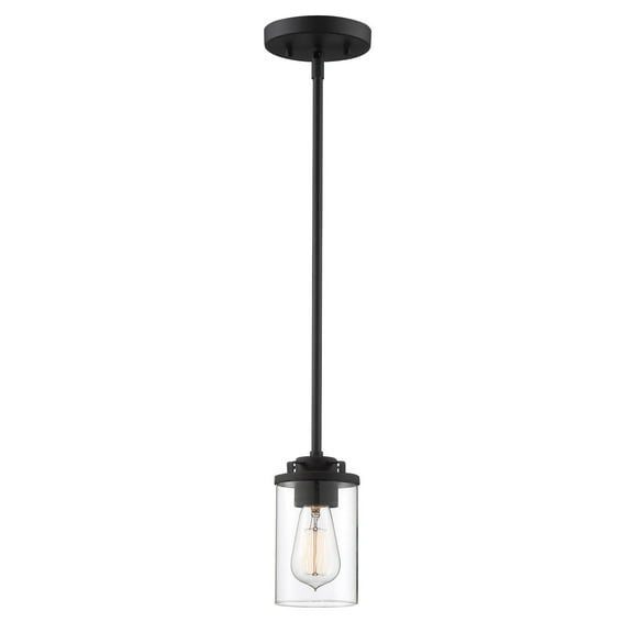 Designers Fountain 93330-BK Jedrek 1 Light Mini-Pendant in Black