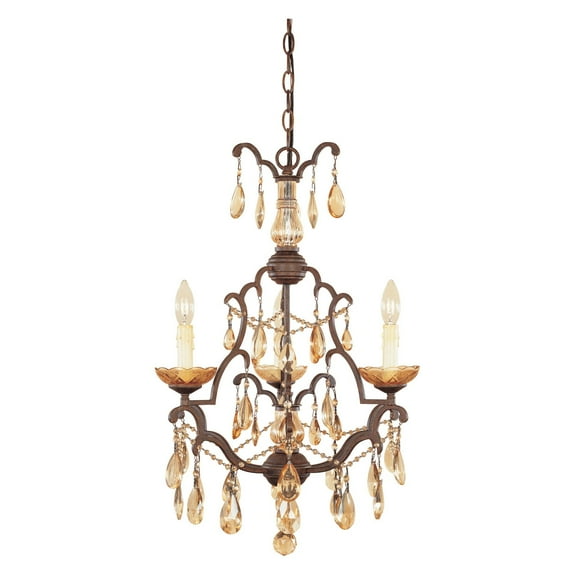 Designers Fountain 98383 Bollo 3 Light Chandelier in Venetian Bronze Finish