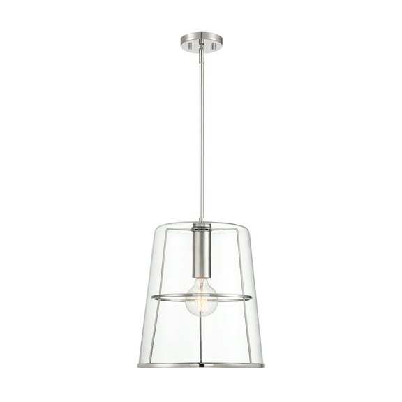 Designers Fountain Alonzo 14 inch 1-Light Polished Nickel Transitional Pendant Light, D299M-14P-PN