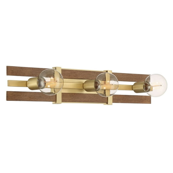 Designers Fountain Atwood Brushed Brass 3 Light Bathroom Vanity Light Fixture Bathroom Vanity Light Fixture, D211M-3B-BBS
