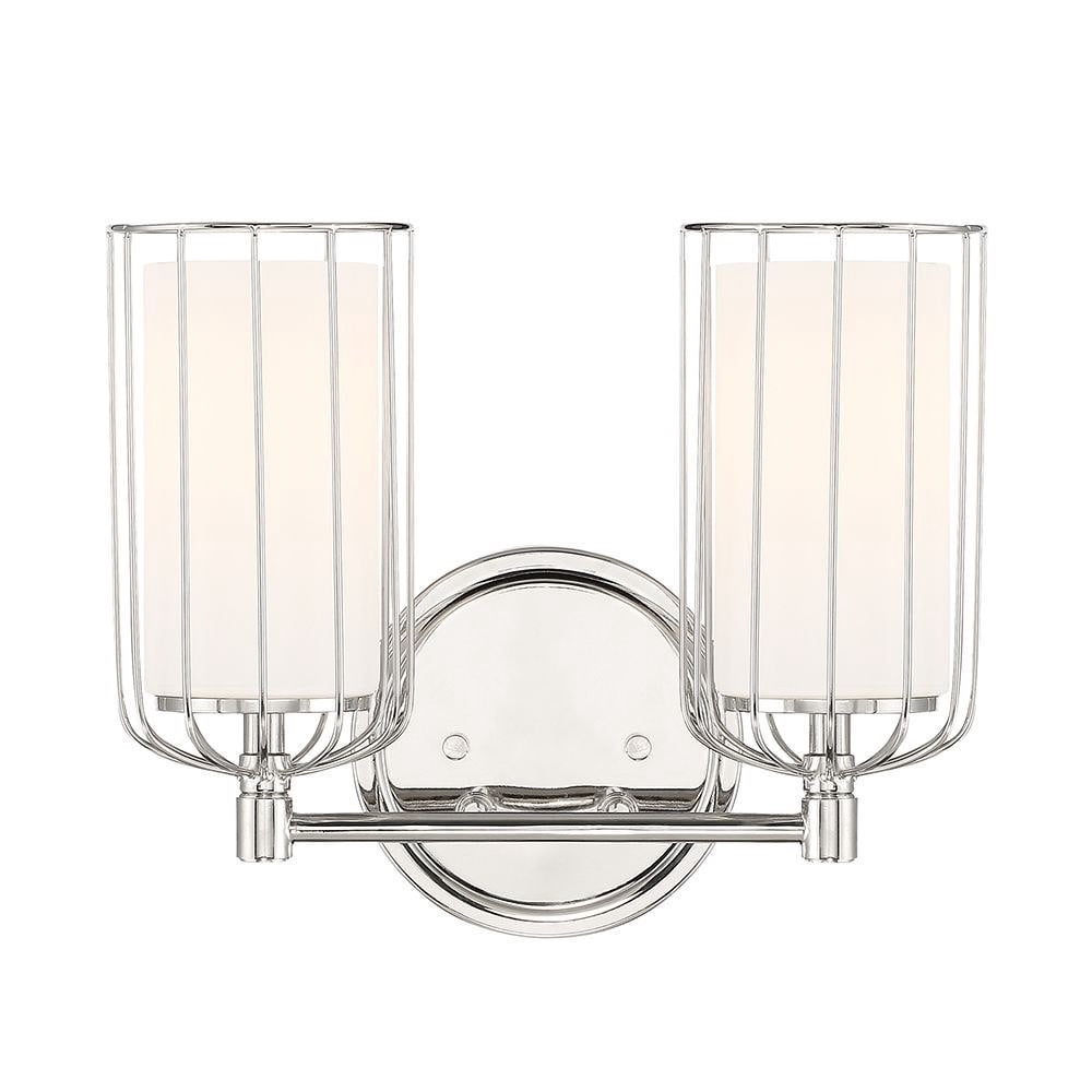 Designers Fountain Avery Polished Nickel Bathroom Vanity Light, 2 Light ...