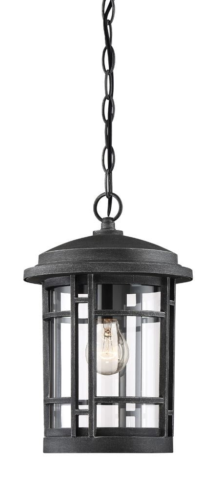 Weathered Pewter Glass Outdoor Hanging Lantern
