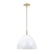 Designers Fountain Biba 15 inch 1-Light Brushed Gold Modern Pendant Light Ice Mist Metal Shades, D300M-15P-BG
