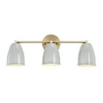 thumbnail image 1 of Designers Fountain Biba 24 inch 3-Light Brushed Gold Modern Bathroom Vanity Light Fixture with Grey Sky Metal Shades, D287M-3B-BG, 1 of 9