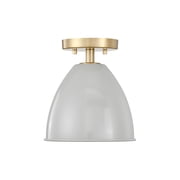Designers Fountain Biba 8.25 inch 1-Light Brushed Gold Modern Semi Flush Mount Ceiling Light Grey Sky Metal Shades, D287M-SF-BG