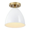 thumbnail image 1 of Designers Fountain Biba 8.25 inch 1-Light Brushed Gold Modern Semi Flush Mount Ceiling Light Ice Mist Metal Shades, D300M-SF-BG, 1 of 6