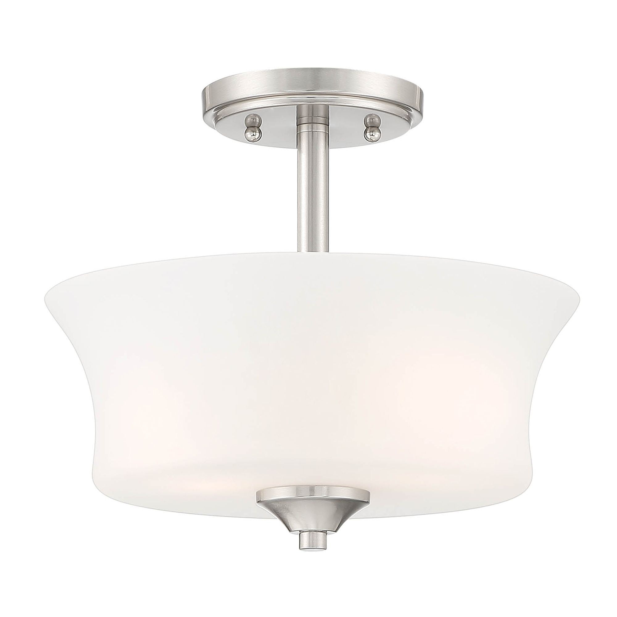 Designers Fountain Bronson 2 Light Brushed Nickel Semi Flush Mount Ceiling Light, D278M-SF-BN