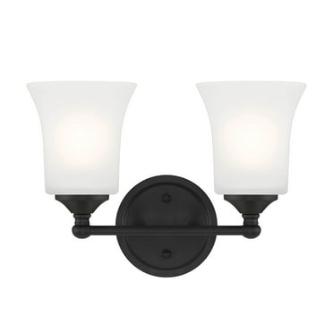 Designers Fountain Bronson 2 Light Matte Black Bathroom Vanity Light Fixture, D278M-2B-MB
