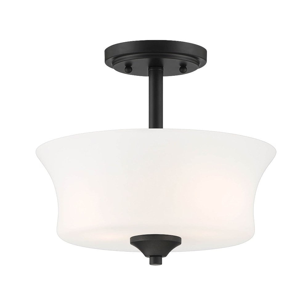 Designers Fountain Bronson 2 Light Matte Black Semi Flush Mount Ceiling Light, D278M-SF-MB