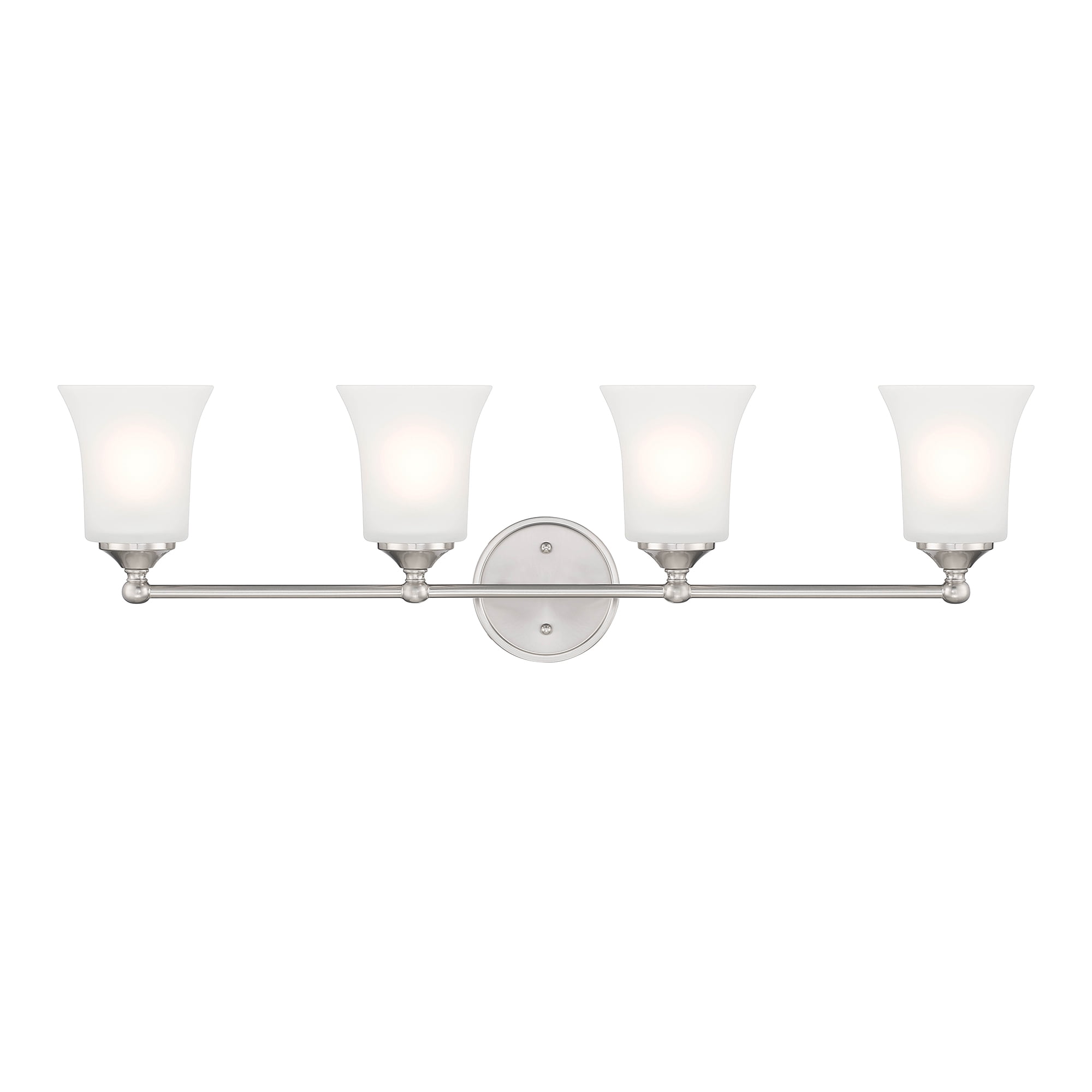 Designers Fountain Bronson 4 Light Brushed Nickel Bathroom Vanity Light Fixture, D278M-4B-BN