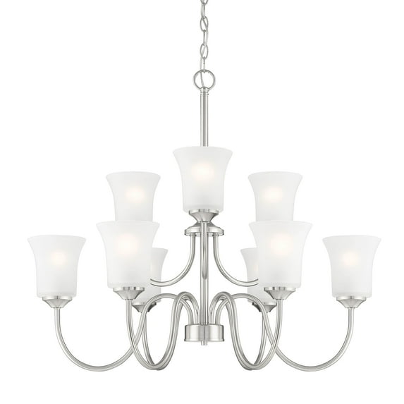 Designers Fountain Bronson 9 Light Brushed Nickel Chandelier, D278M-9CH-BN