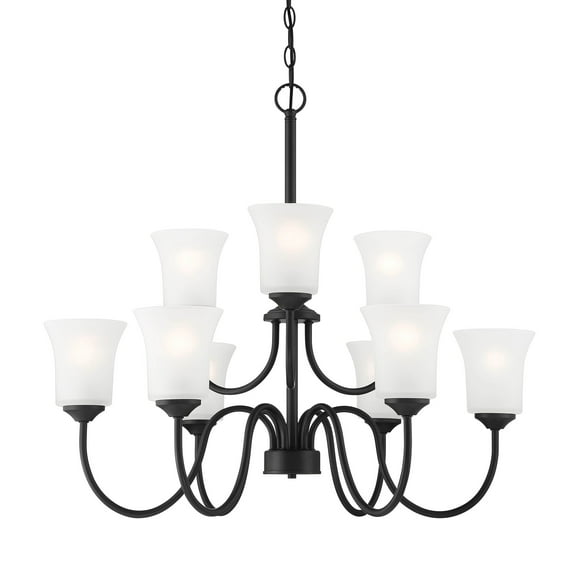Designers Fountain Bronson 9 Light Matte Black Chandelier, D278M-9CH-MB