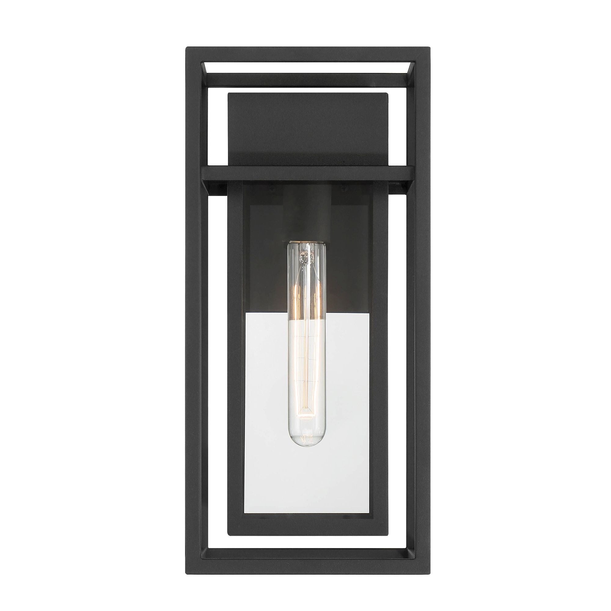 Designers Fountain Burton 1 Light Black Outdoor Wall Lantern, D277M-7EW-BK