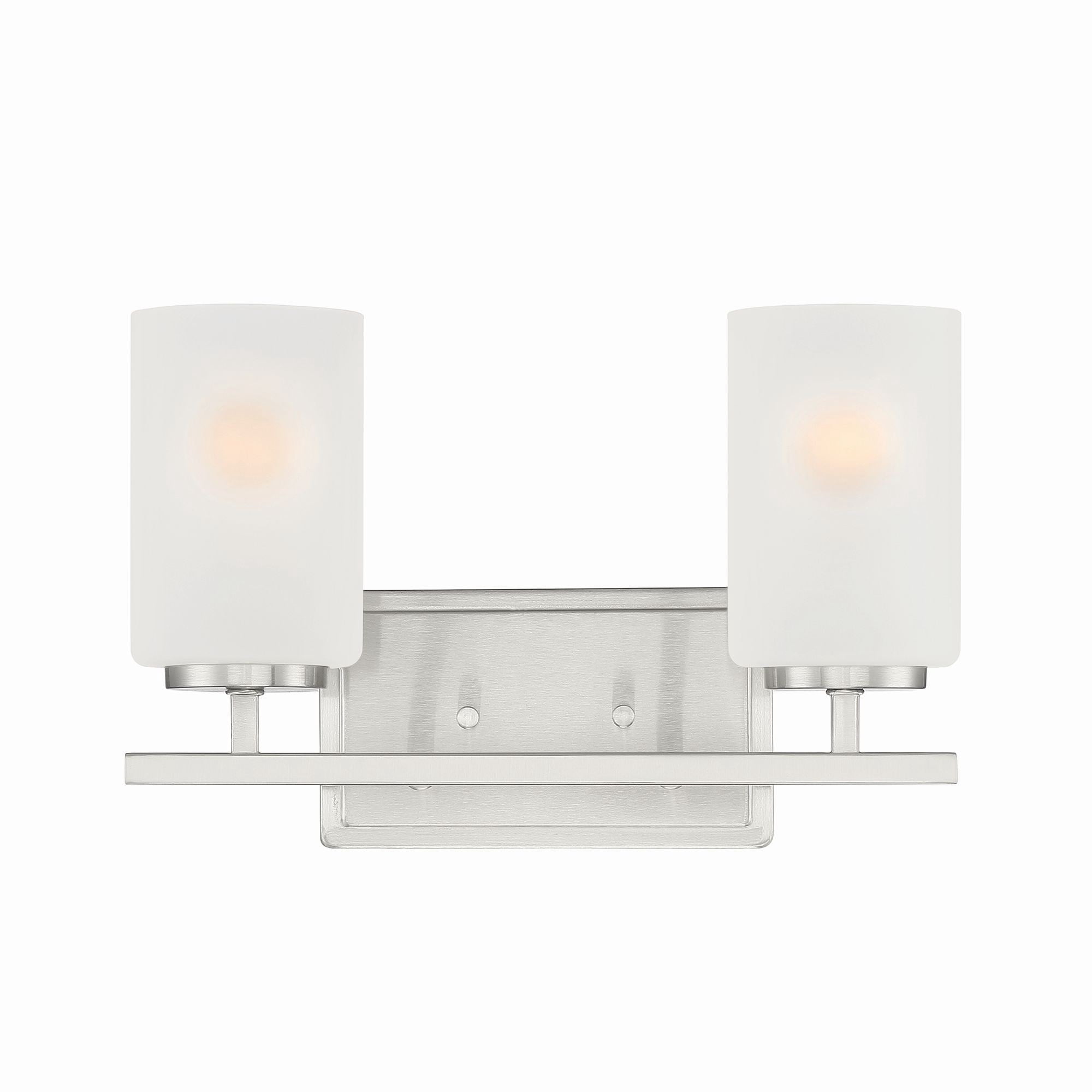 Designers Fountain Carmine 2 Light Brushed Nickel Bathroom Vanity Light Fixture, D239M-2B-BN
