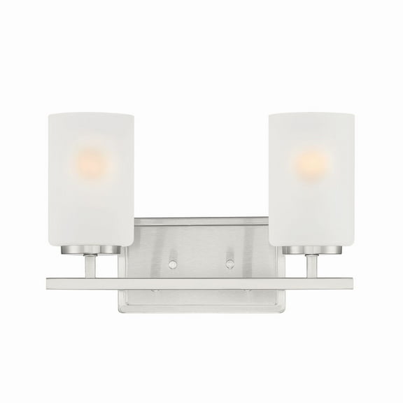 Designers Fountain Carmine 2 Light Brushed Nickel Bathroom Vanity Light Fixture, D239M-2B-BN