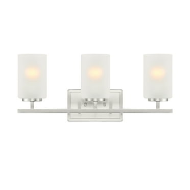 Designers Fountain Carmine 3 Light Brushed Nickel Bathroom Vanity Light Fixture, D239M-3B-BN