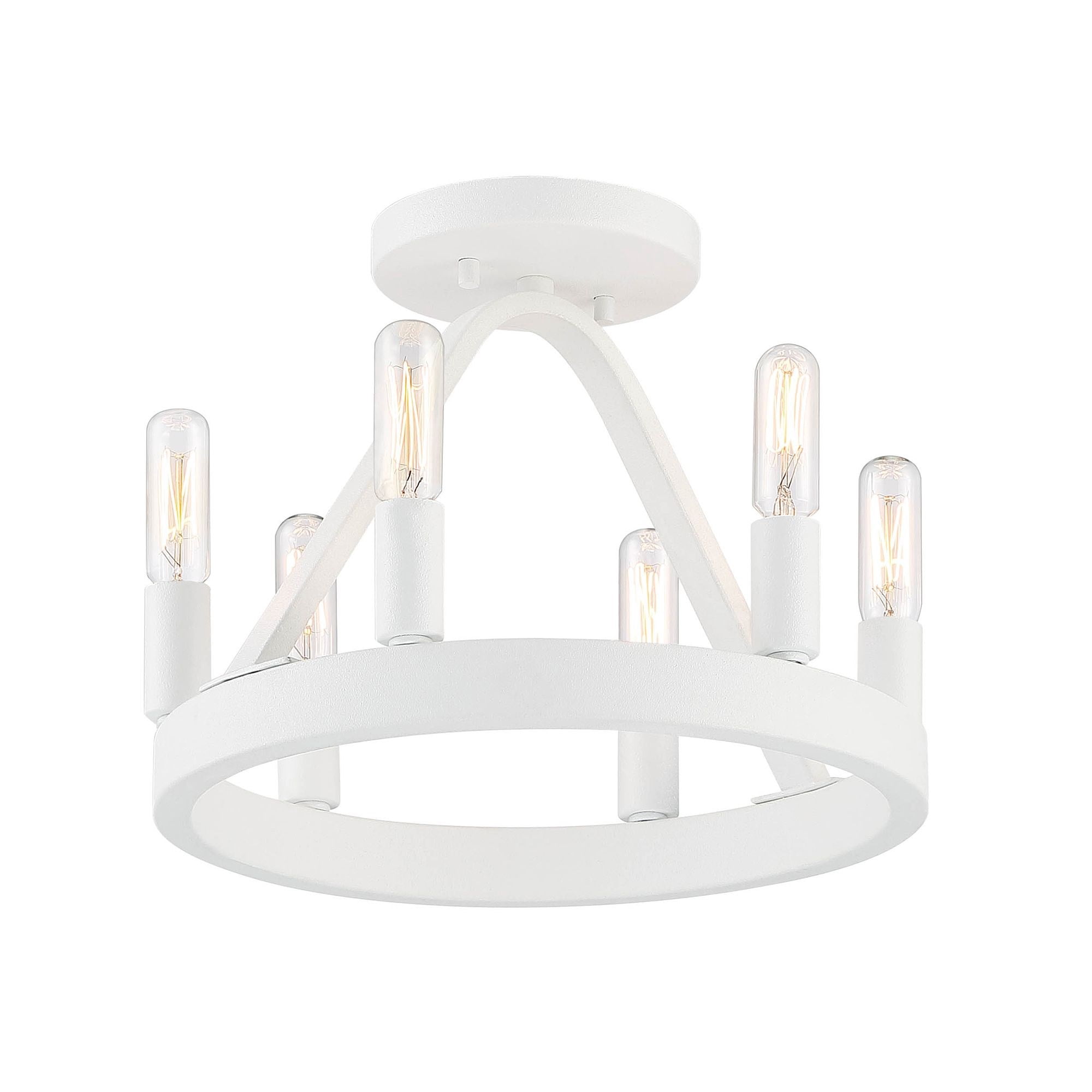 Designers Fountain Carousel 6 Light Matte White Semi Flush Mount Ceiling Light, D254C-SF-MW
