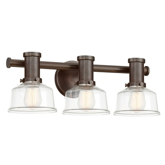 Designers Fountain Carson Satin Copper Bronze 3 Light Bathroom Vanity Light Fixture, 96503-SCB