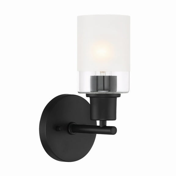 Designers Fountain Cedar Lane 1 Light Matte Black Wall Sconce Light, D236M-1B-MB