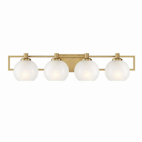 Designers Fountain Cowen 4 Light Brushed Gold Bathroom Vanity Light Fixture, 94504-BG